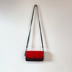 Coach Red and Blue Floral reversible Crossbody Bag
